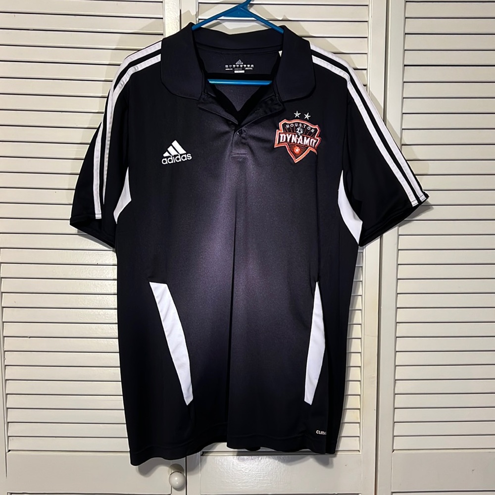 Adidas Climalite Houston Dynamo size XL color Black with white stripes